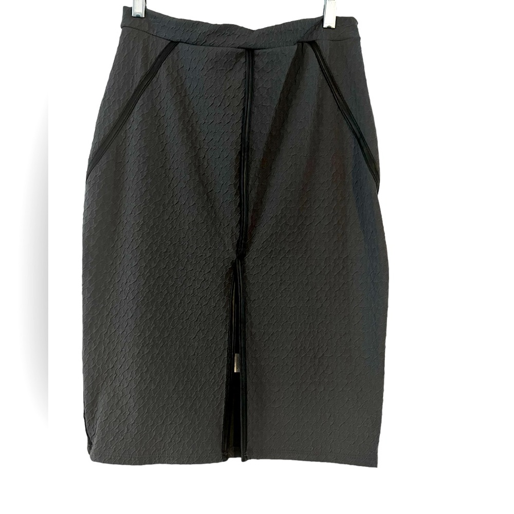 Charcoal gray vintage polyester, spandex women’s skirt size large New !